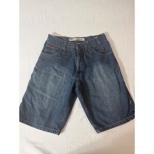 Paco Jeans Mens Vintage Dark Wash Denim Shorts Embroidered Eagle Size 32 90s Y2K